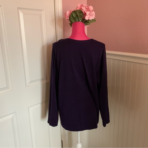 Purple 3-Button V-Neck Cardigan, Perfect Condition, XL Petite - Picture 6 of 6